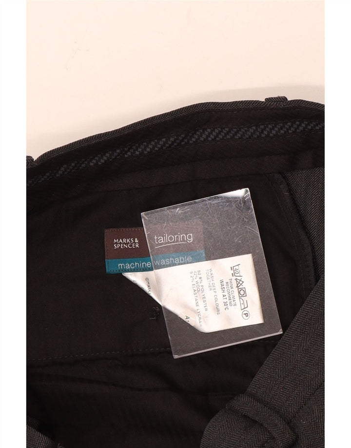 Marks & Spencer Pantalon de costume droit pour homme W32 L31 Gris Polyester
