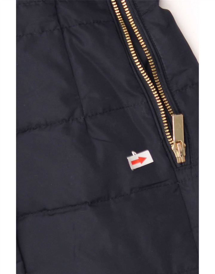 Phase Eight Veste matelassée à capuche pour femme UK 12 Bleu marine moyen Polyester