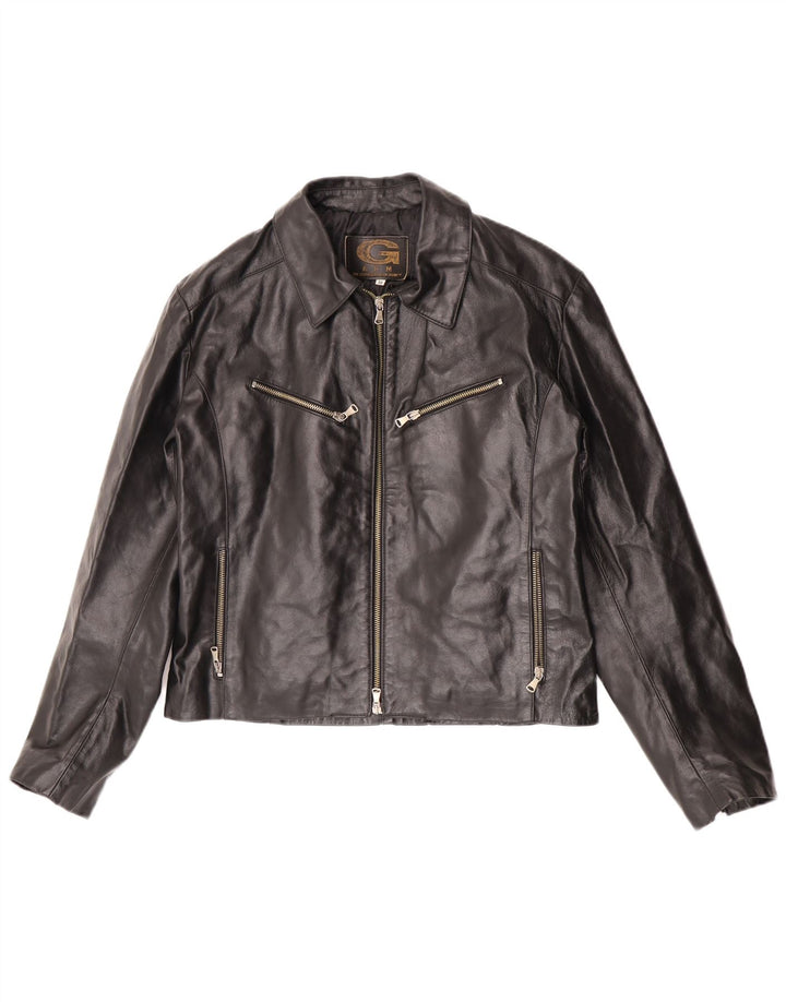 Veste en cuir homme vintage UK 38 Cuir noir moyen