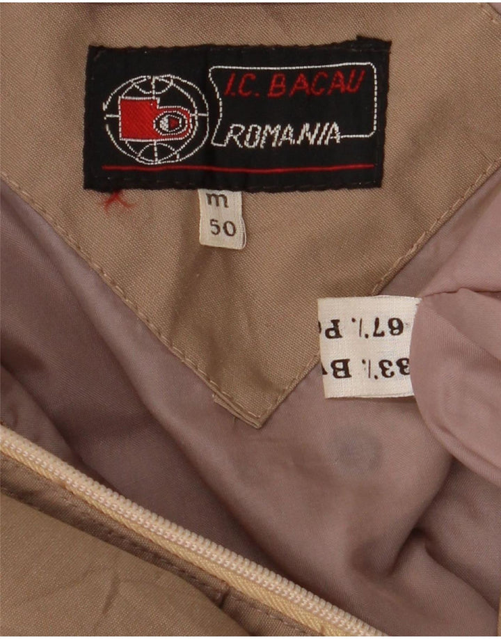 vintage Mens Oversize Bomber Jacket EU 50 Grand Coton Brun