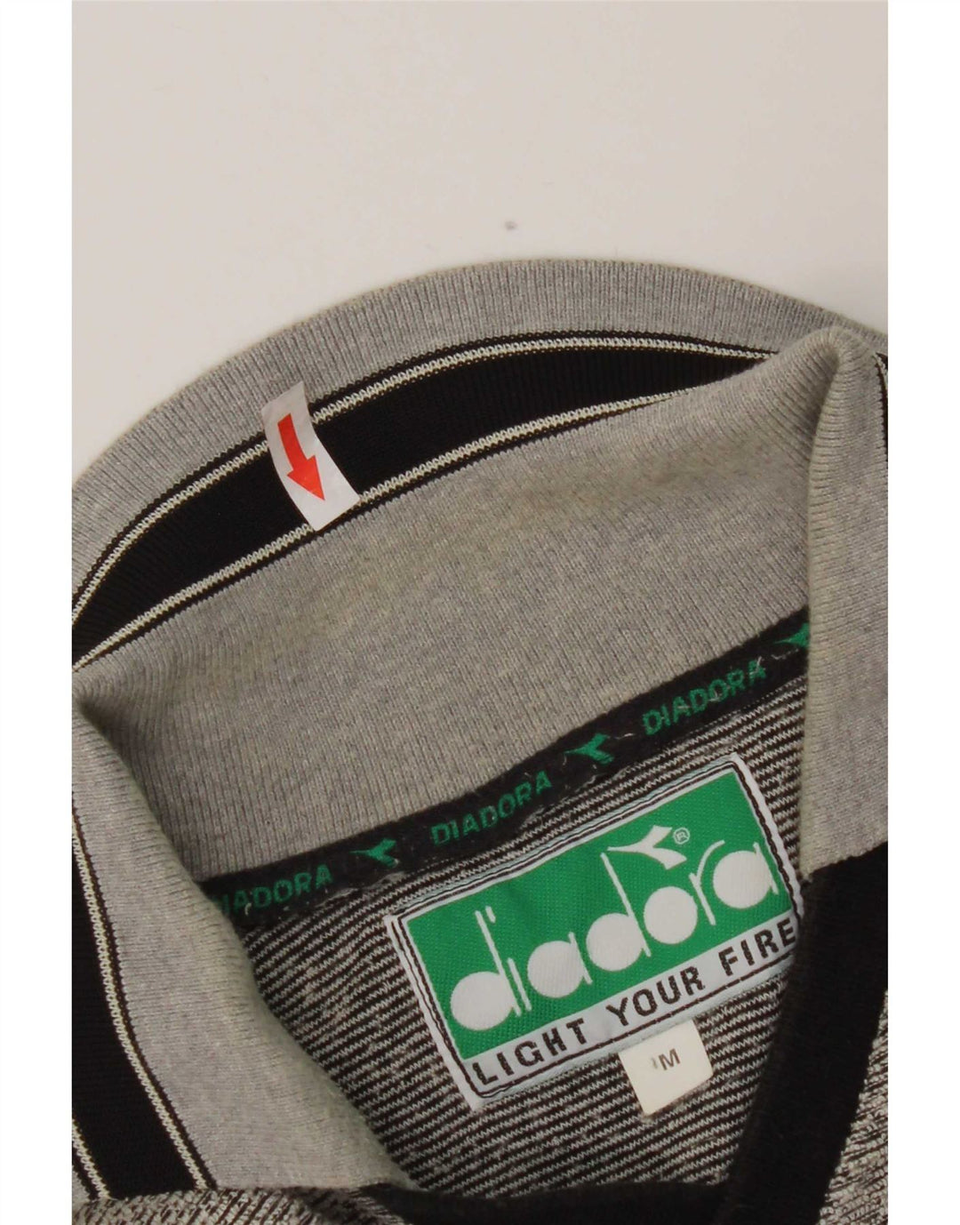 Diadora Polo Homme Gris Moyen Rayé Polyester