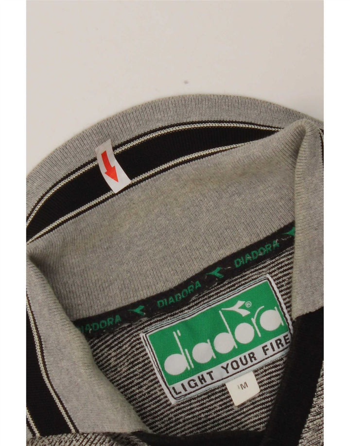 Diadora Polo Homme Gris Moyen Rayé Polyester