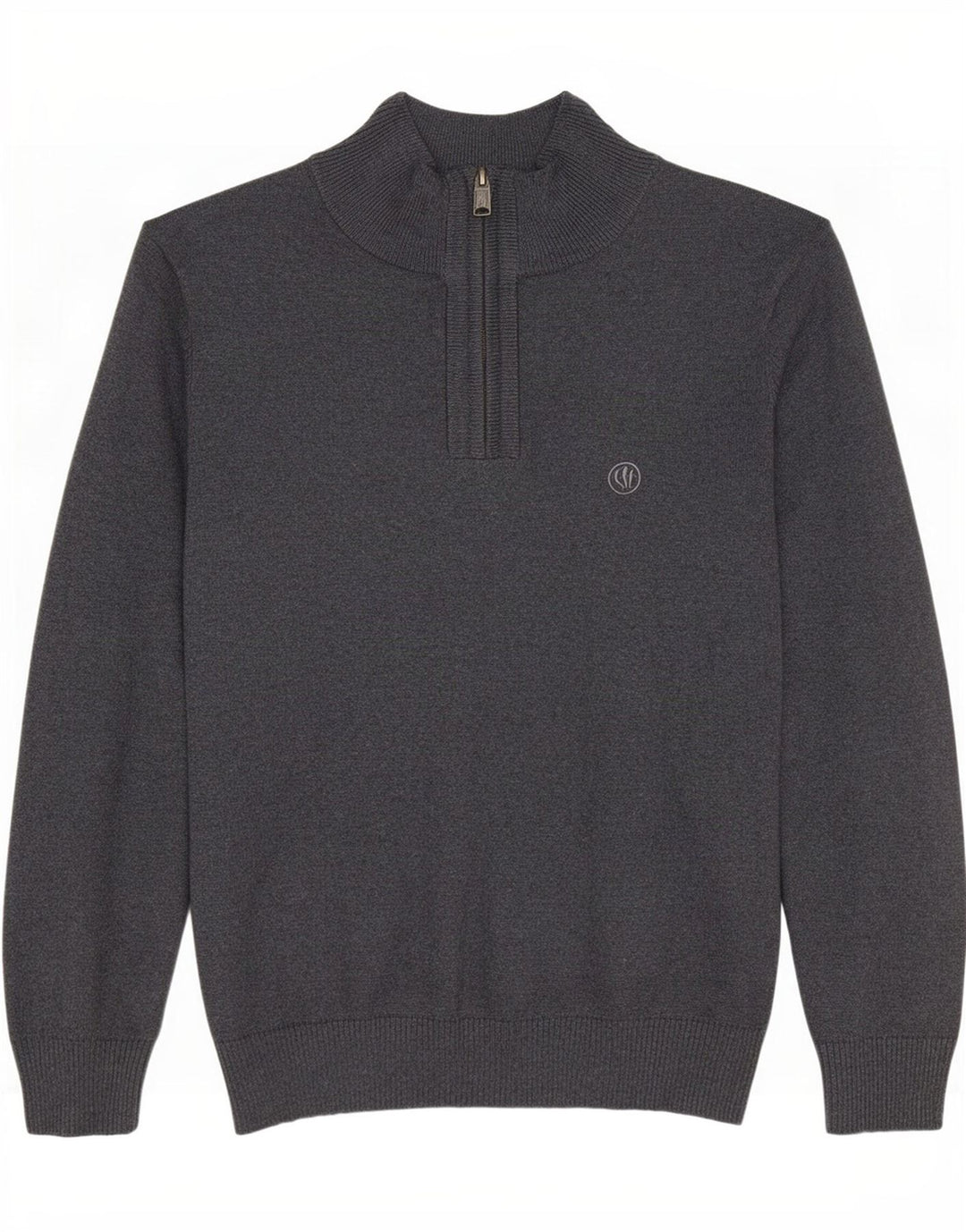 Fat Face Pull col zippé pour homme XS Gris Coton
