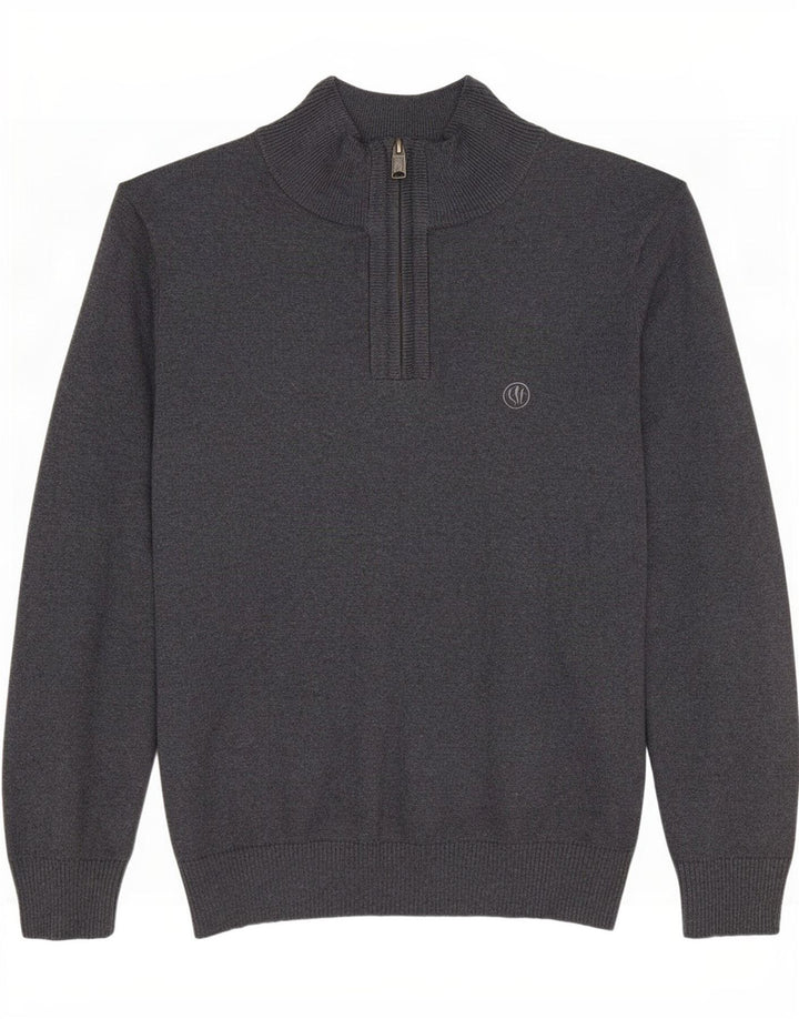 Fat Face Pull col zippé pour homme XS Gris Coton