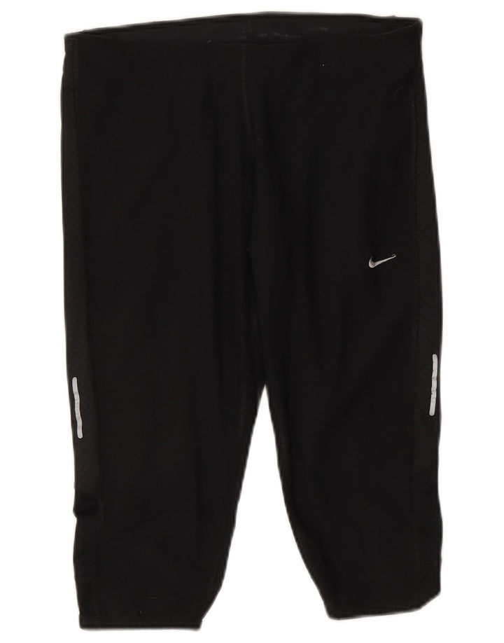 Nike Legging Capri Dri Fit Femme UK 12 Noir Moyen Polyester