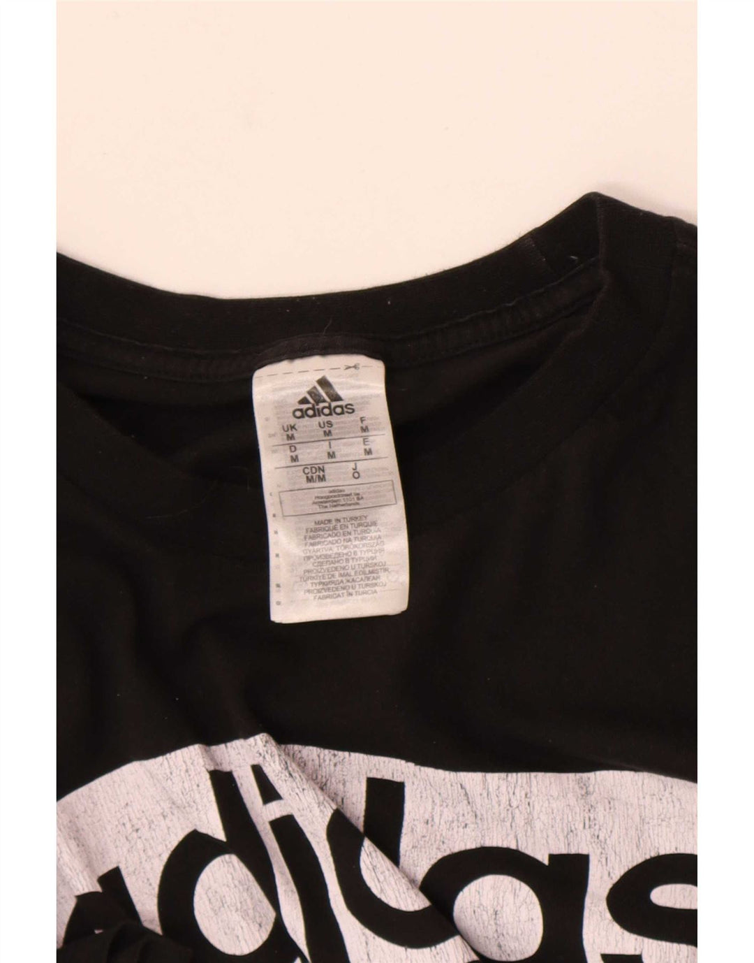Adidas T-shirt graphique à trois rayures pour homme en coton noir moyen