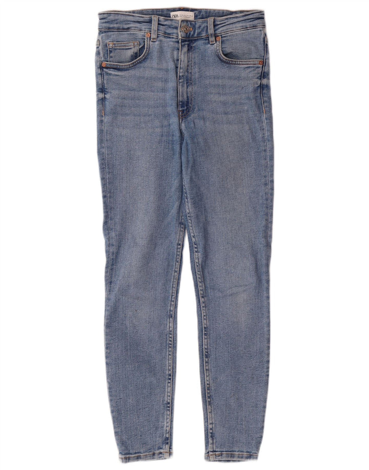 Zara Jean skinny taille haute pour femme EU 38 Small W28 L27 Bleu classique