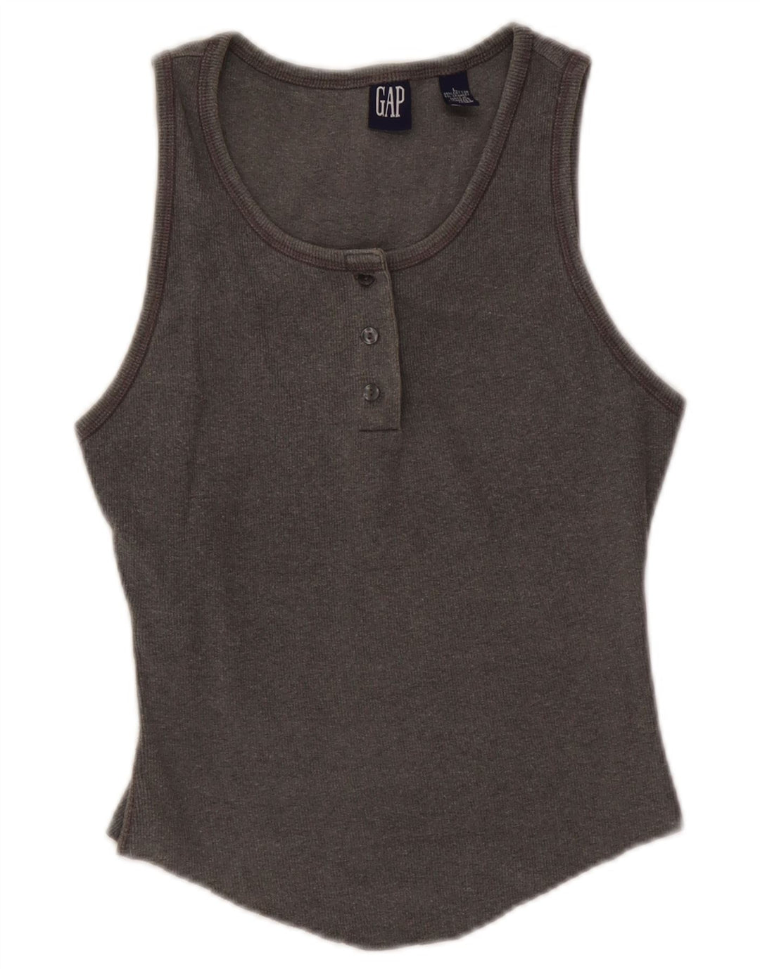Gap Débardeur court pour femme UK 14 Large Gris Coton