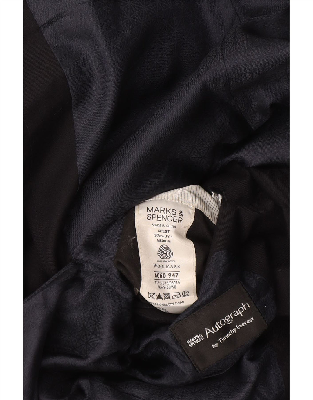Marks & Spencer Veste blazer autographe pour homme UK 38 Bleu marine moyen