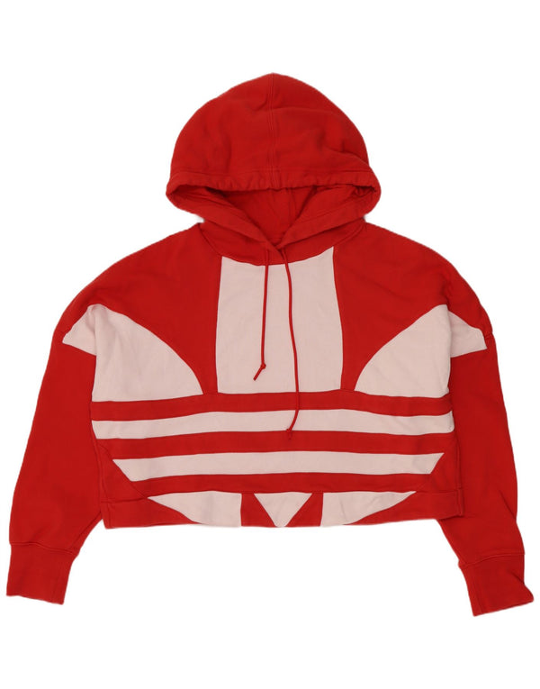 Adidas Pull à capuche surdimensionné pour femme UK 8 Petit Rouge