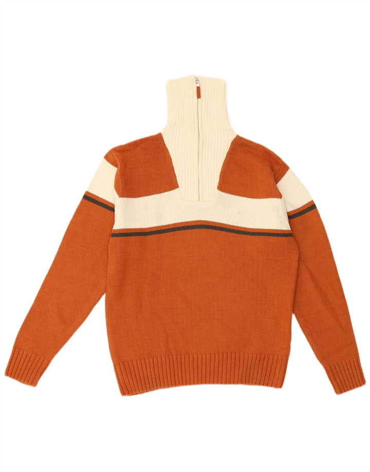 Tom Tailor Pull col zippé pour homme en coton color block Petit Marron
