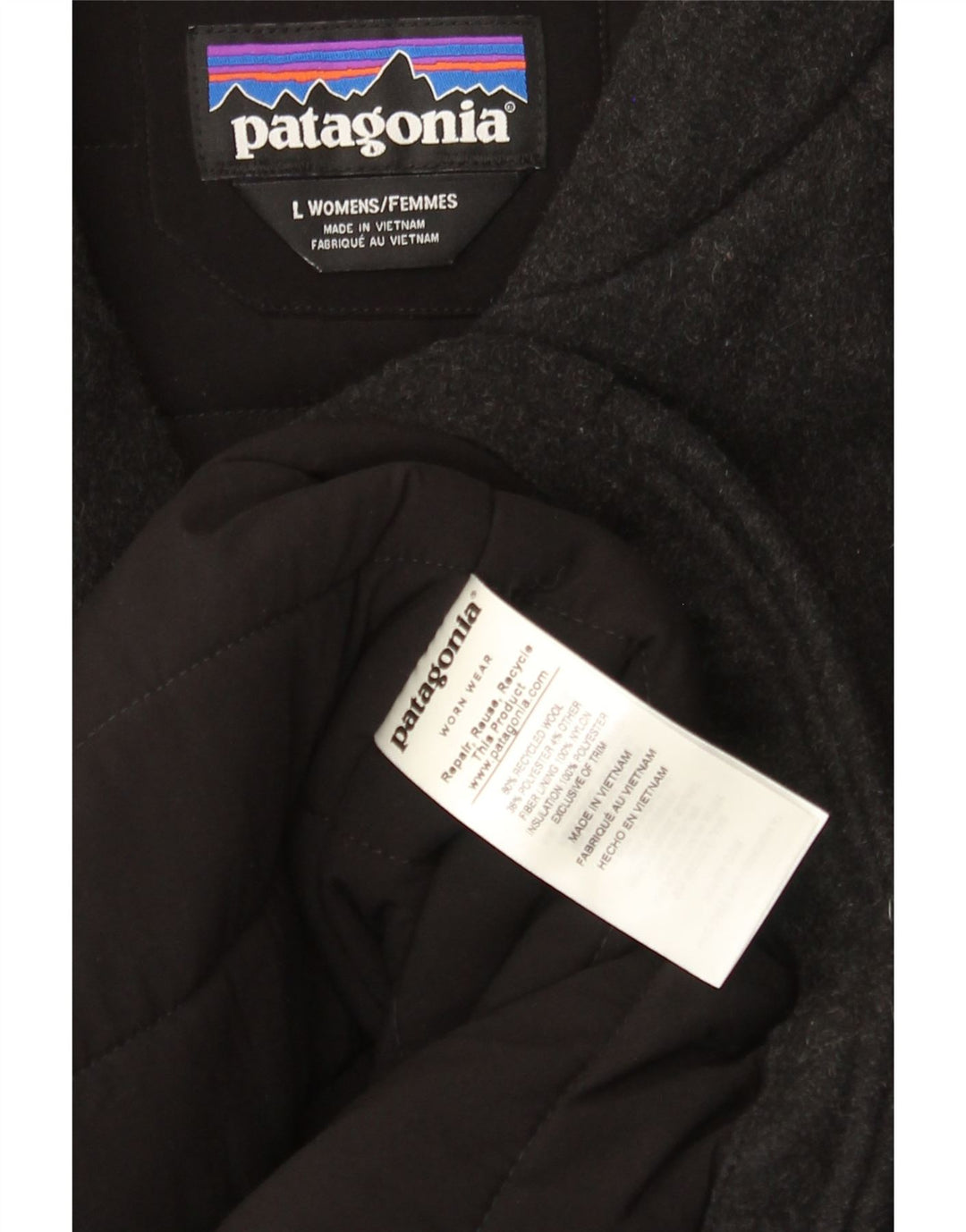 Patagonia Manteau Femme UK 16 Grande Laine Grise