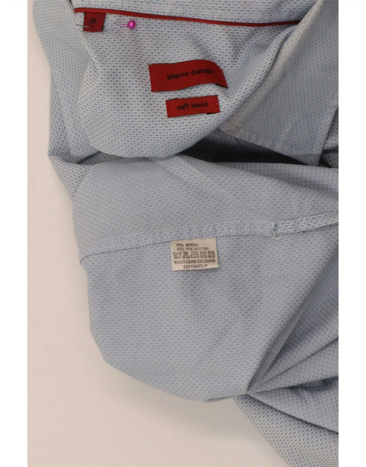 Pierre Cardin Chemise à manches courtes pour homme en coton bleu moyen