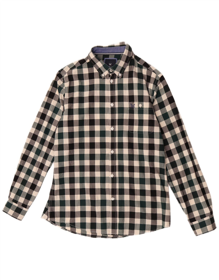 Crew Clothing Chemise cintrée pour homme en coton vichy multicolore moyen