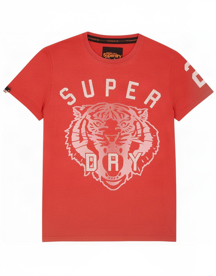 Superdry T-Shirt Graphique Homme Rouge Moyen Coton
