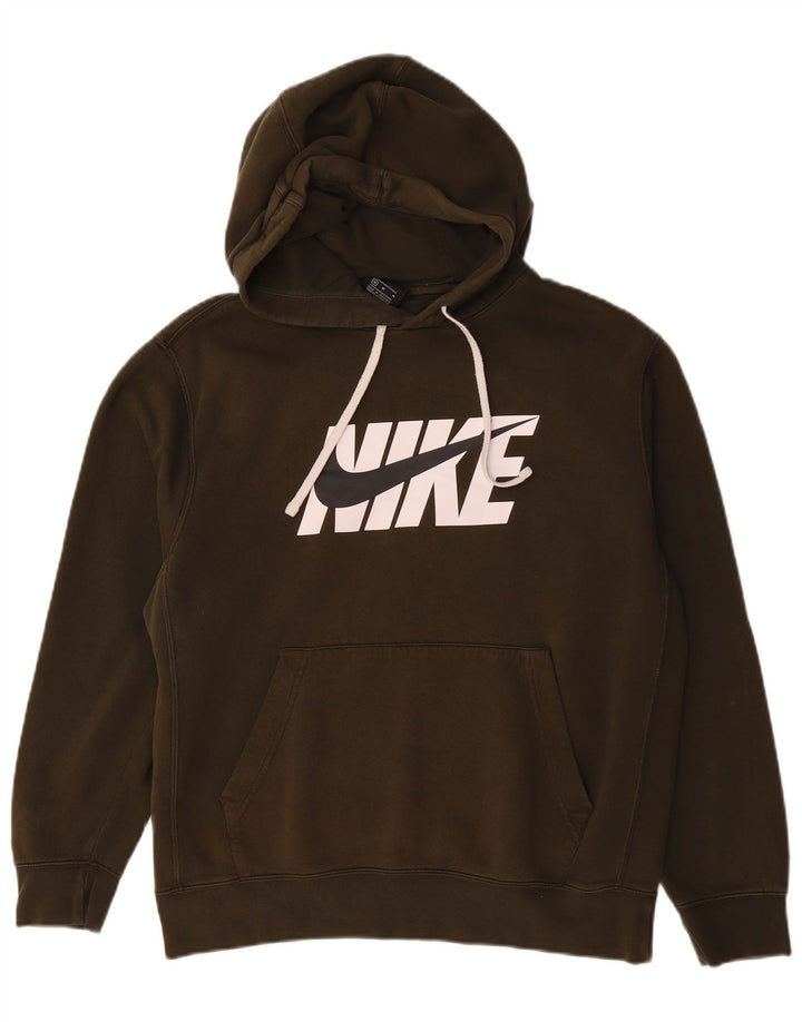 Nike Pull à capuche graphique en coton kaki moyen pour homme