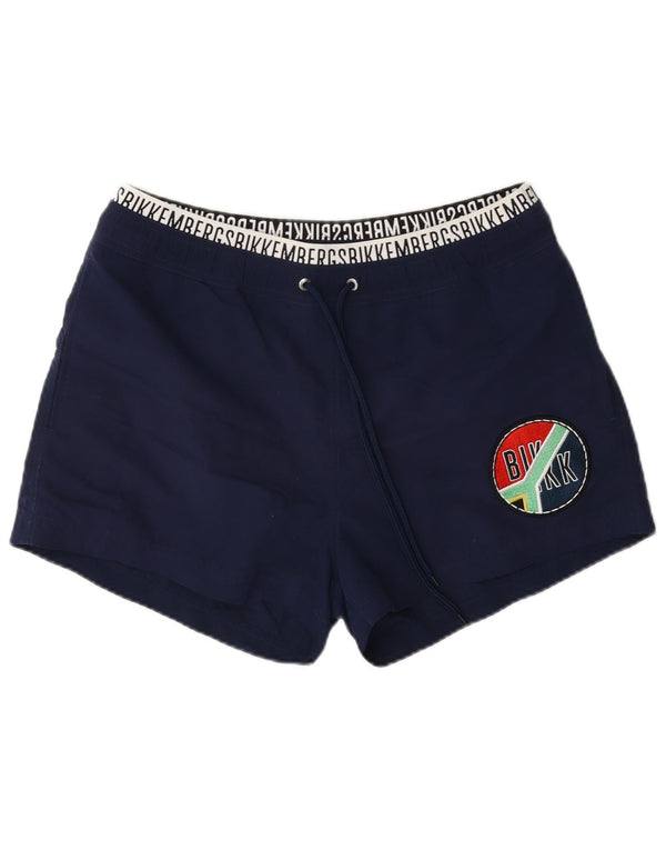 Bikkembergs Short de Bain Graphique Homme Large Bleu Marine Colorblock