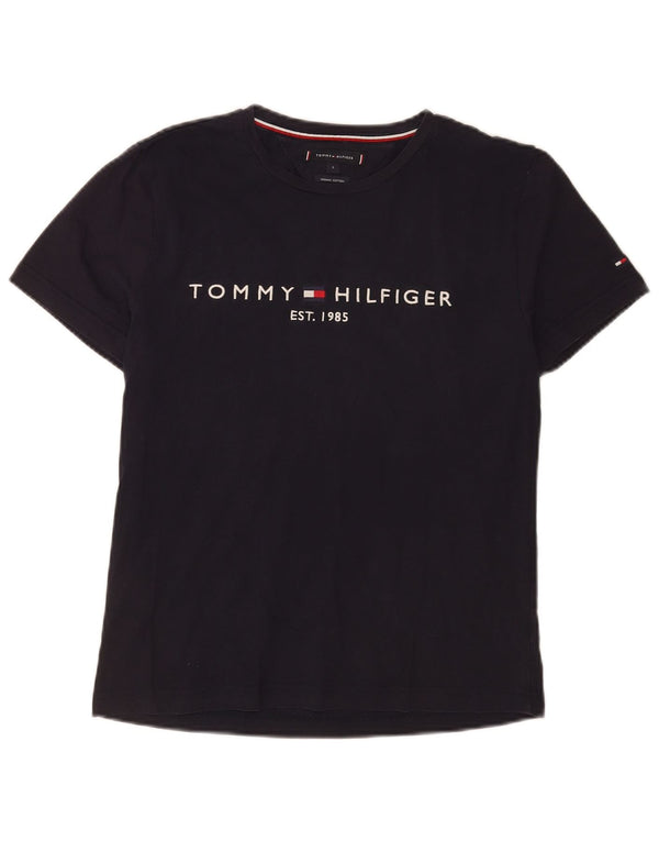 Tommy Hilfiger T-Shirt Graphique Homme Petit Bleu Marine Coton