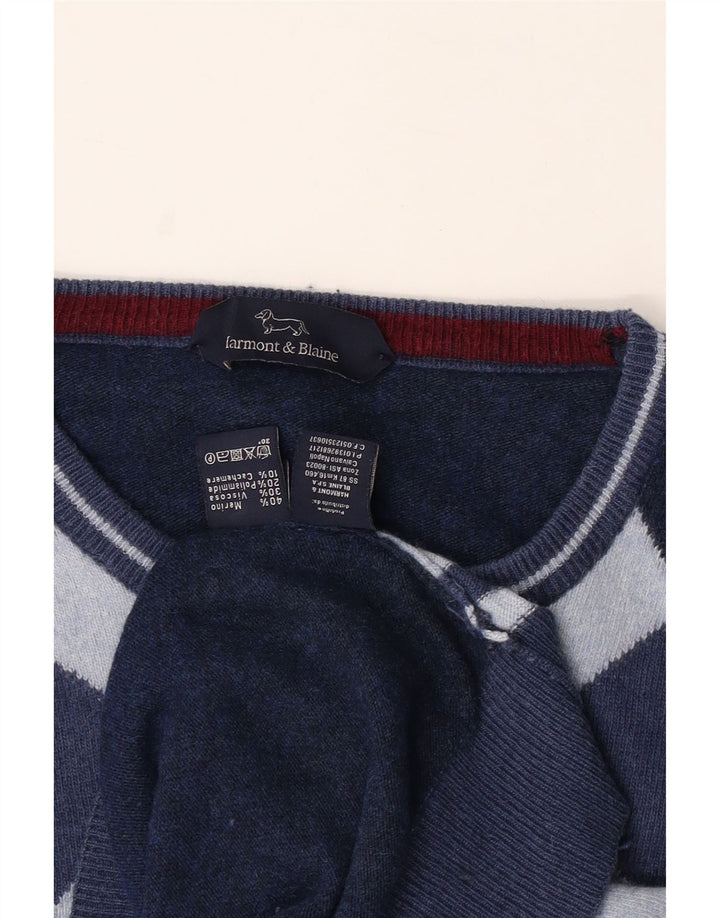 HARMONT & BLAINE Pull col bateau pour homme Taille L Bleu marine