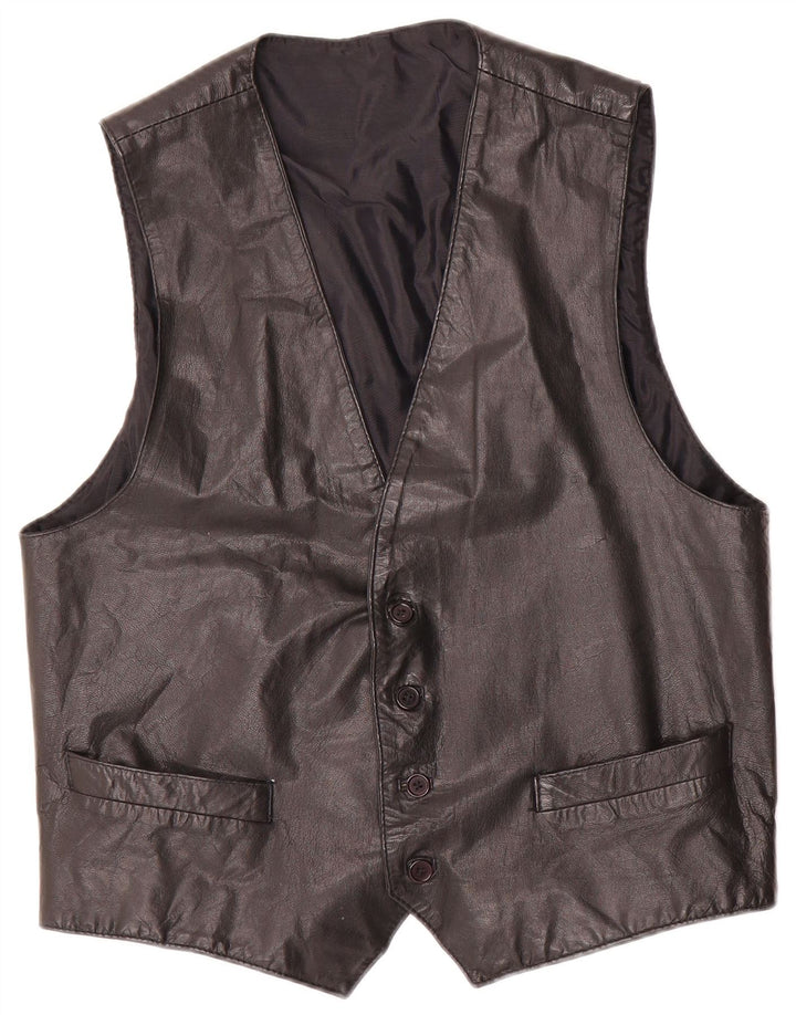 Conbipel Gilet en Cuir Homme IT 52 Large Noir