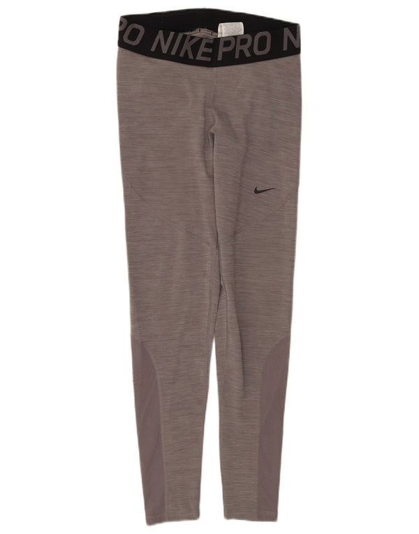 Nike Legging graphique Dri Fit pour femme UK 12 Gris moyen Colourblock