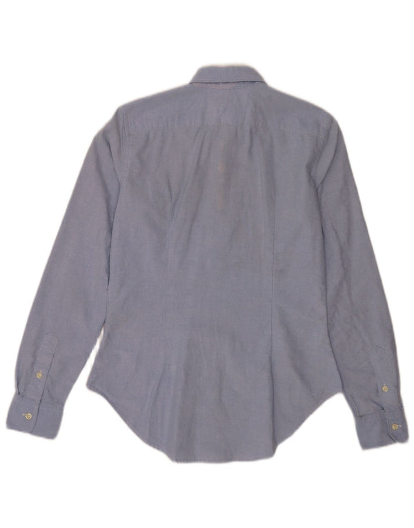 Ralph Lauren Chemise skinny pour femme US 4 Mall Bleu Coton