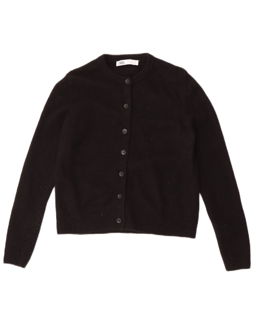 Zara Womens Cardigan Sweater UK 14 Grande laine noire