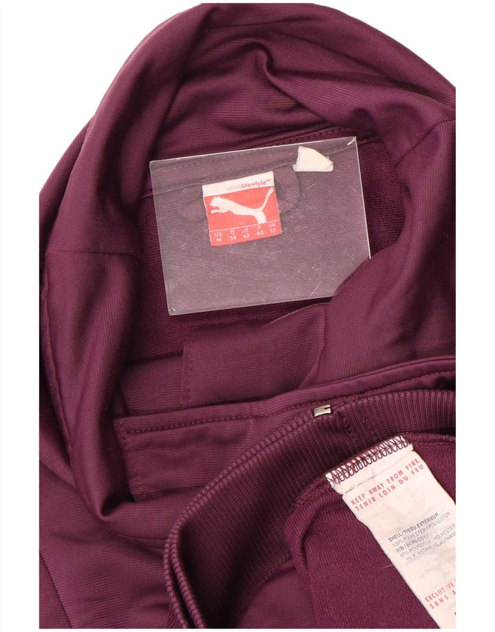 PUMA Veste de survêtement pour femme UK 12 Medium Maroon Colourblock Polyester