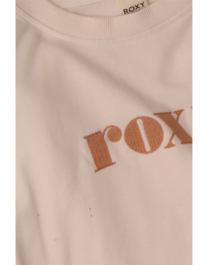 Roxy Sweat-shirt court surdimensionné pour femme UK 10 Petit Blanc