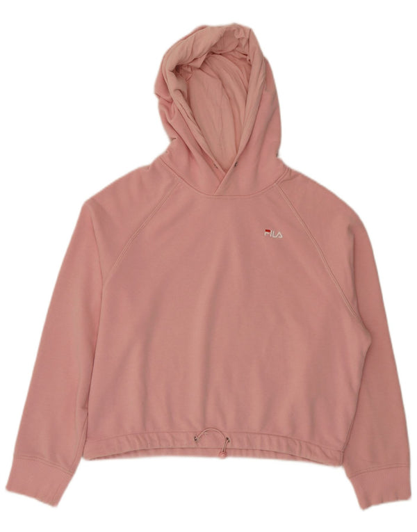 Fila Femme Crop Oversize Sweat à Capuche UK 14 Rose Moyen Coton