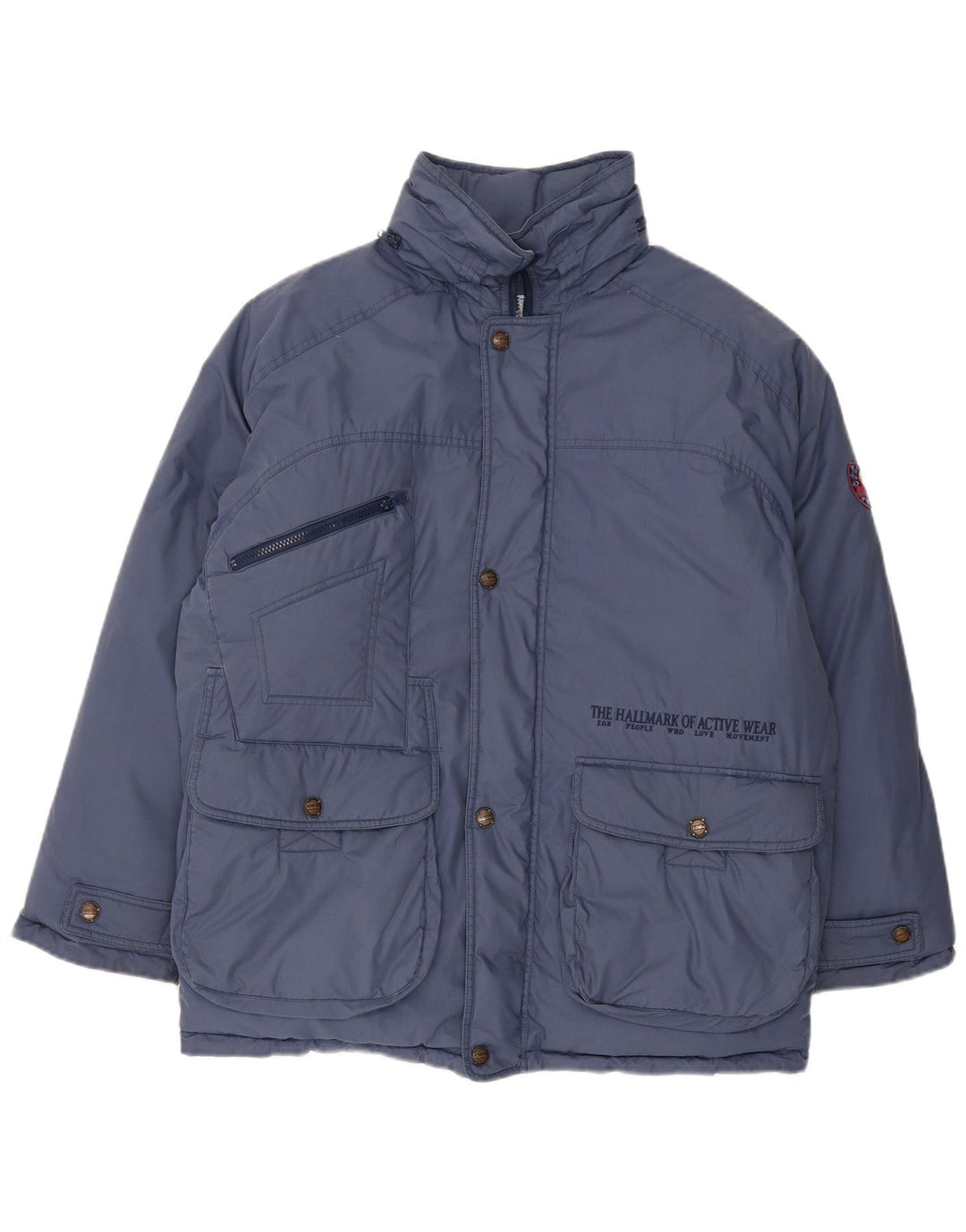 Diadora Veste rembourrée à capuche pour homme UK 38 Bleu marine moyen
