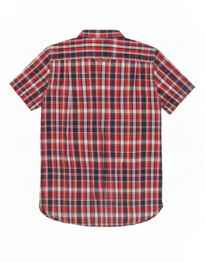 Superdry Chemise à Manches Courtes Homme Rouge Moyen Check Cotton