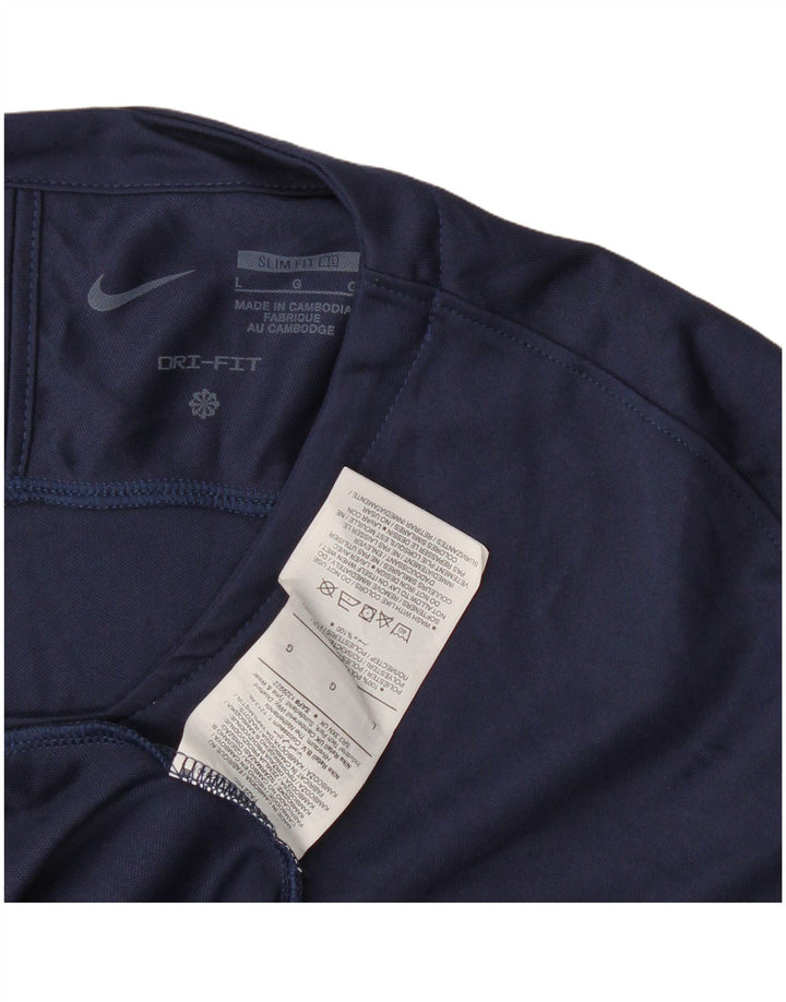 Nike Hommes Dri Fit Slim Fit Haut à manches longues Grand Bleu Marine Polyester