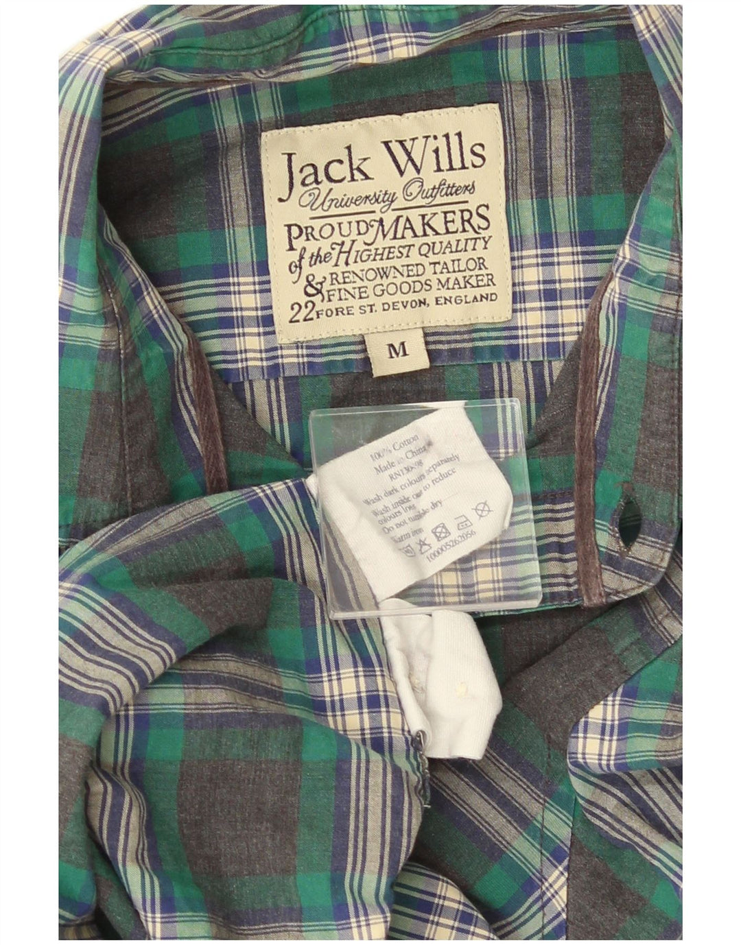 Jack Wills Chemise homme en coton à carreaux vert moyen