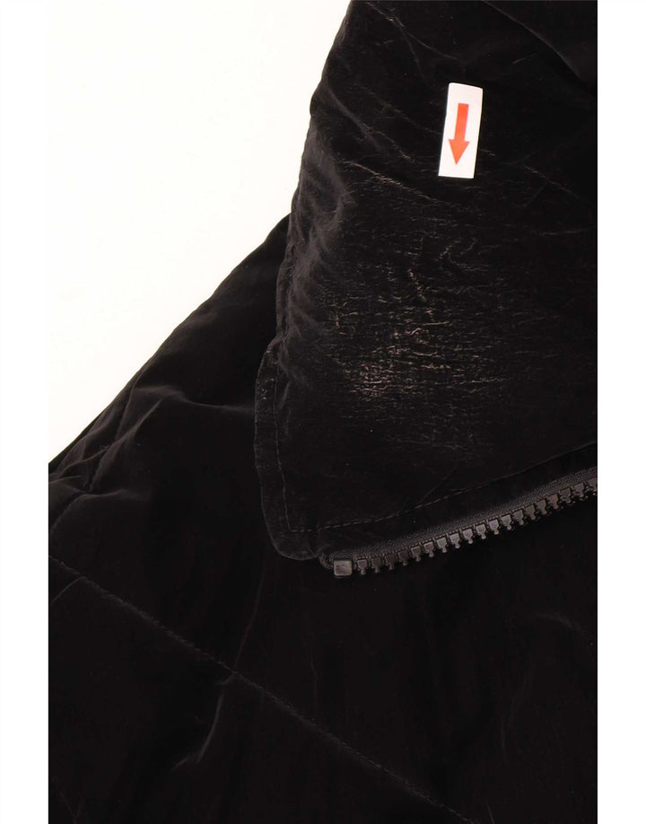 Zara Veste matelassée surdimensionnée pour femme UK 10 Small Noir Polyuréthane