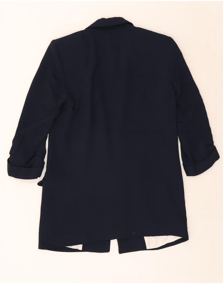 Zara Veste blazer ouverte à manches 3/4 pour femme UK 6 XS Bleu marine Polyester