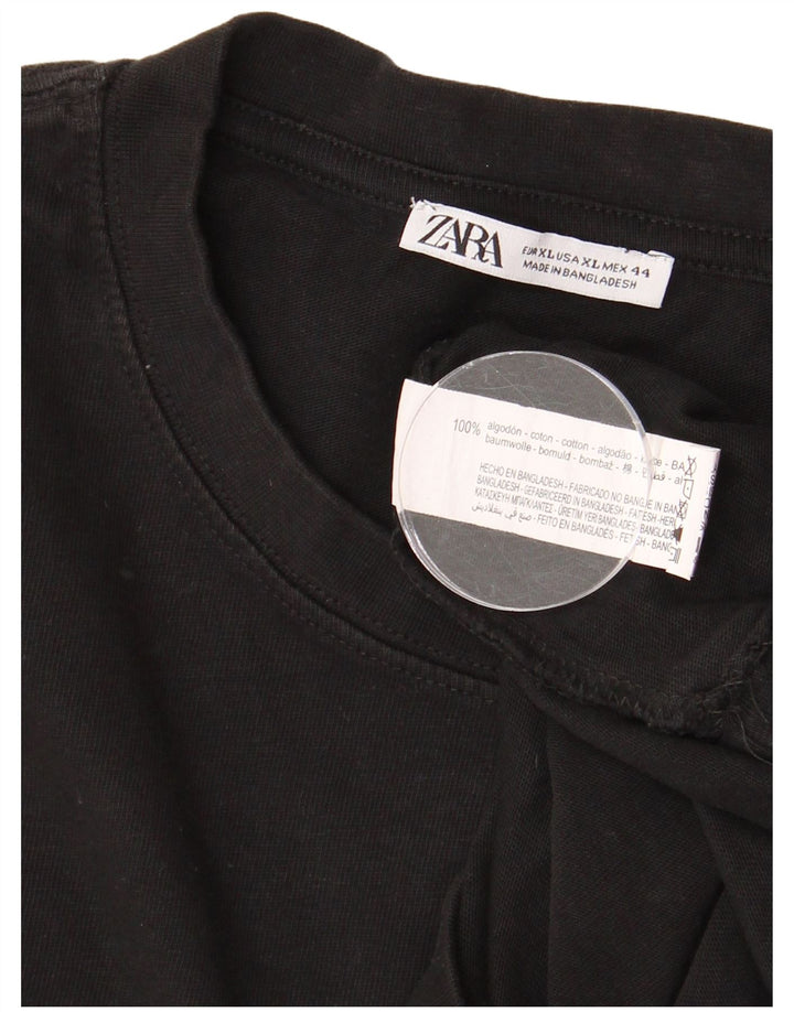 ZARA Homme T-Shirt Top XL Noir Coton