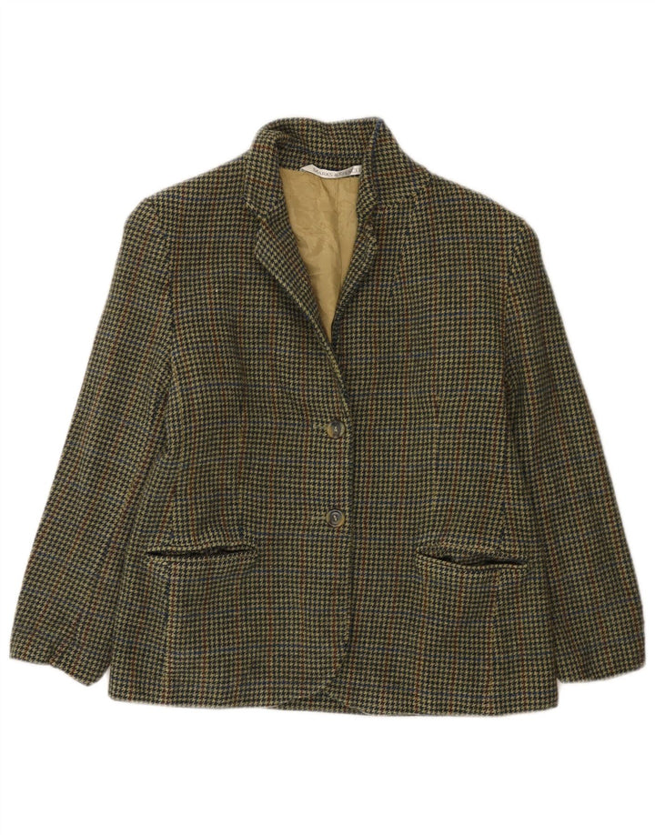 Marks & Spencer Veste blazer petite pour femme UK 12 pied-de-poule vert moyen