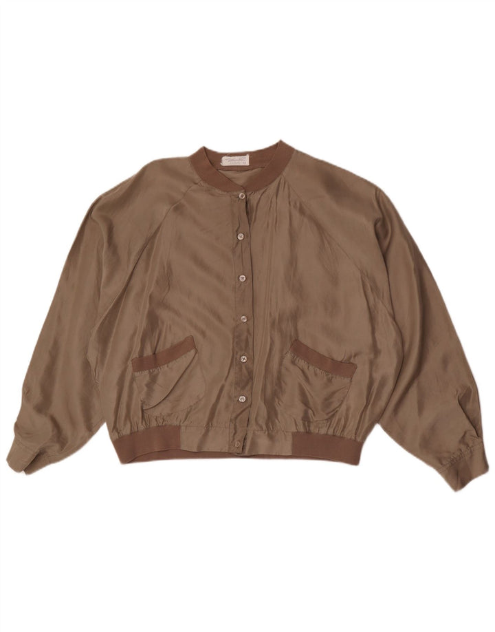 Marco Pecci Veste Bomber Oversize Femme IT 42 Soie Marron Moyen