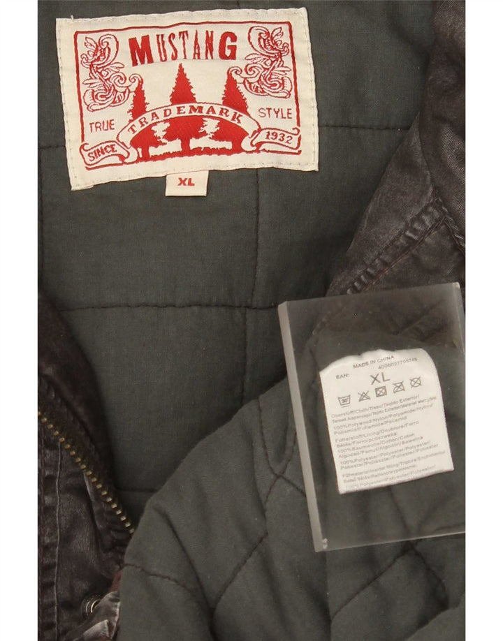 Mustang Bomber à capuche pour homme UK 42 XL Marron Polyamide