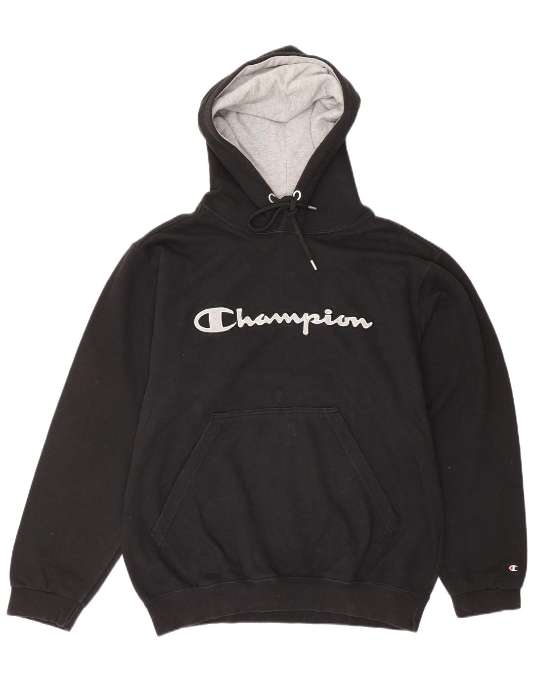 CHAMPION Mens Graphic Hoodie Jumper Medium Black Cotton