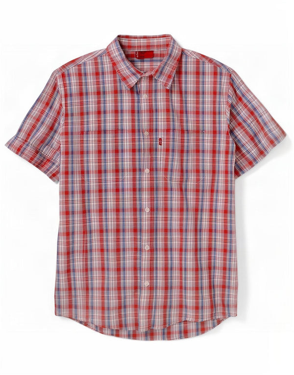 Levi's Chemise à Manches Courtes Homme Grand Carreau Rouge