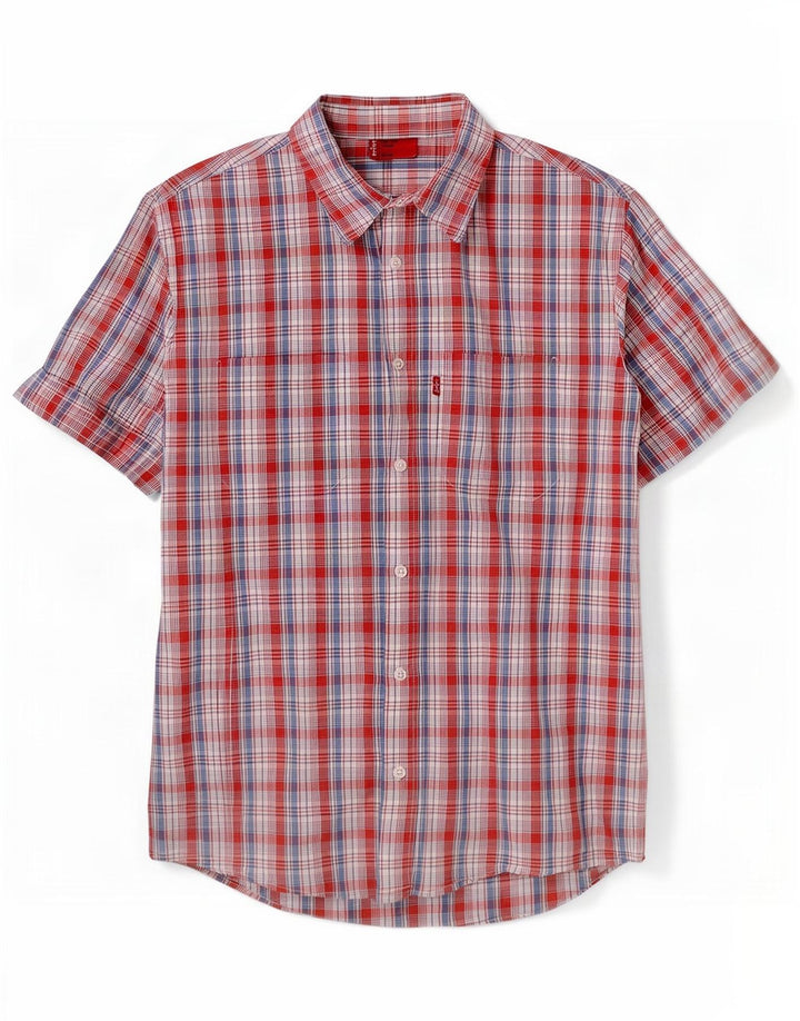 Levi's Chemise à Manches Courtes Homme Grand Carreau Rouge
