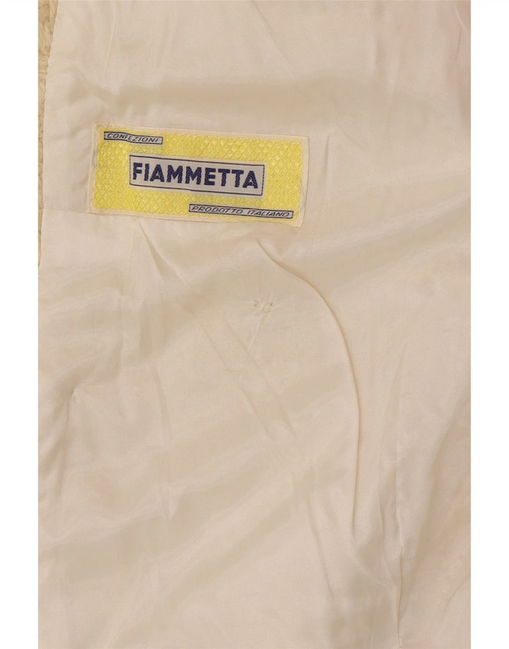 vintage Femme Double Breasted Coat UK 14 Beige Moyen