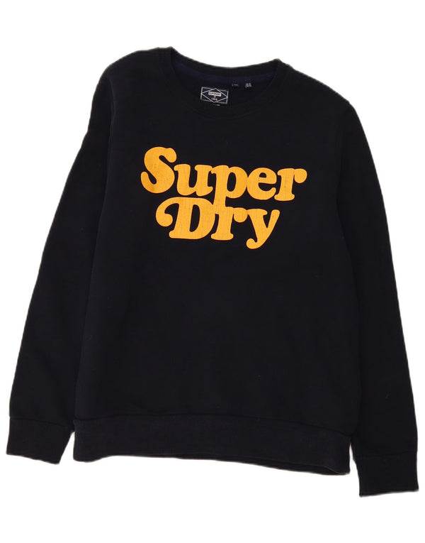 Superdry Sweat-shirt graphique pour femme UK 16 Large Noir Coton