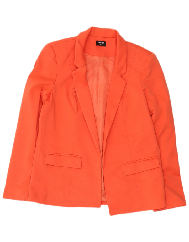 Oasis Veste Blazer Ouverte Femme UK 12 Orange Moyen Polyester