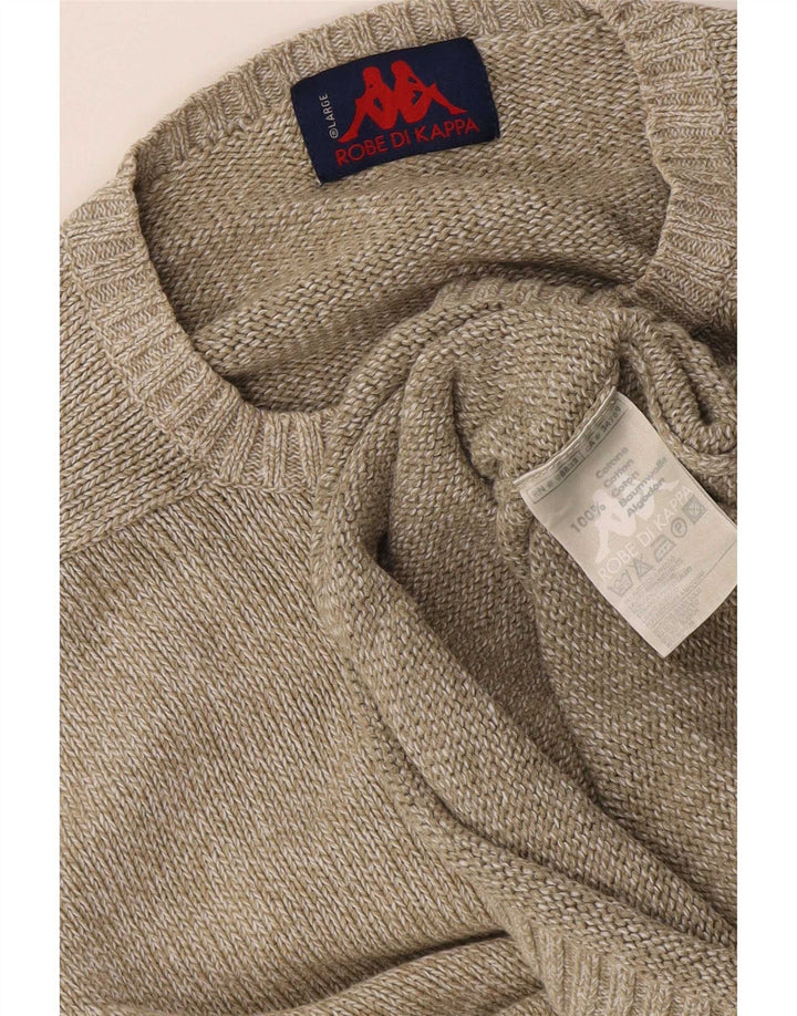 Kappa Pull à col rond pour homme en coton beige Large
