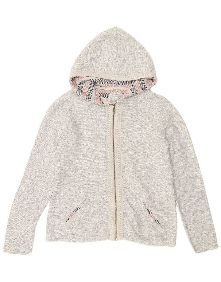 Fat Face Cardigan à capuche pour femme en coton gris moyen UK 12