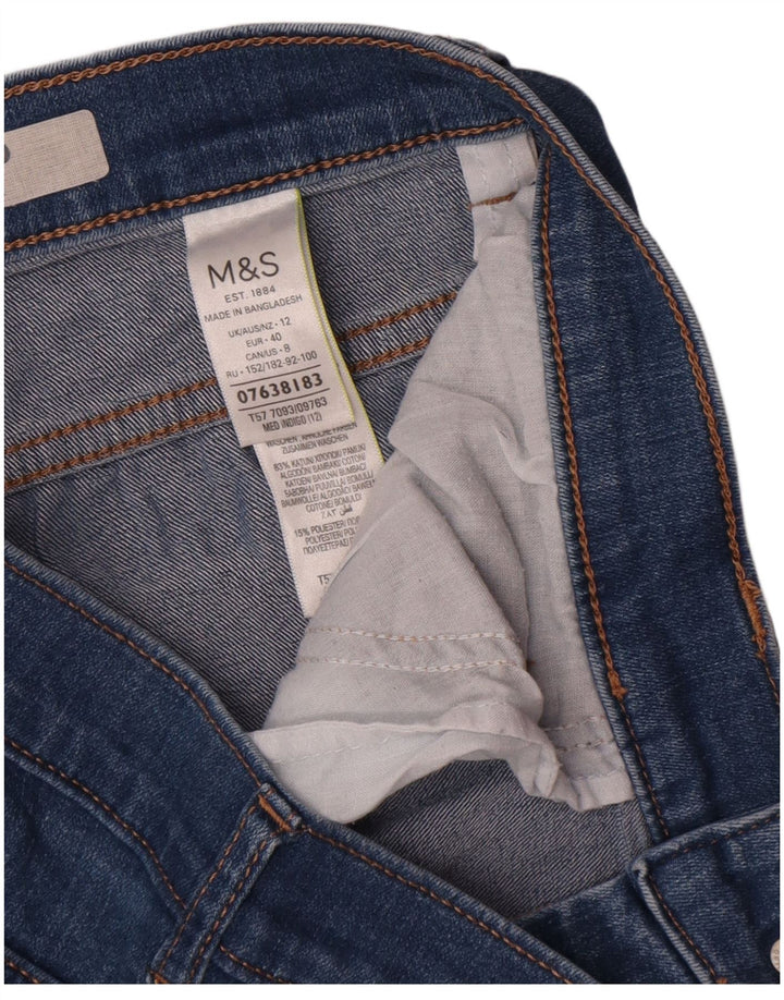 Marks & Spencer Jean court pour femme UK 12 Medium W32 L21 Bleu Coton