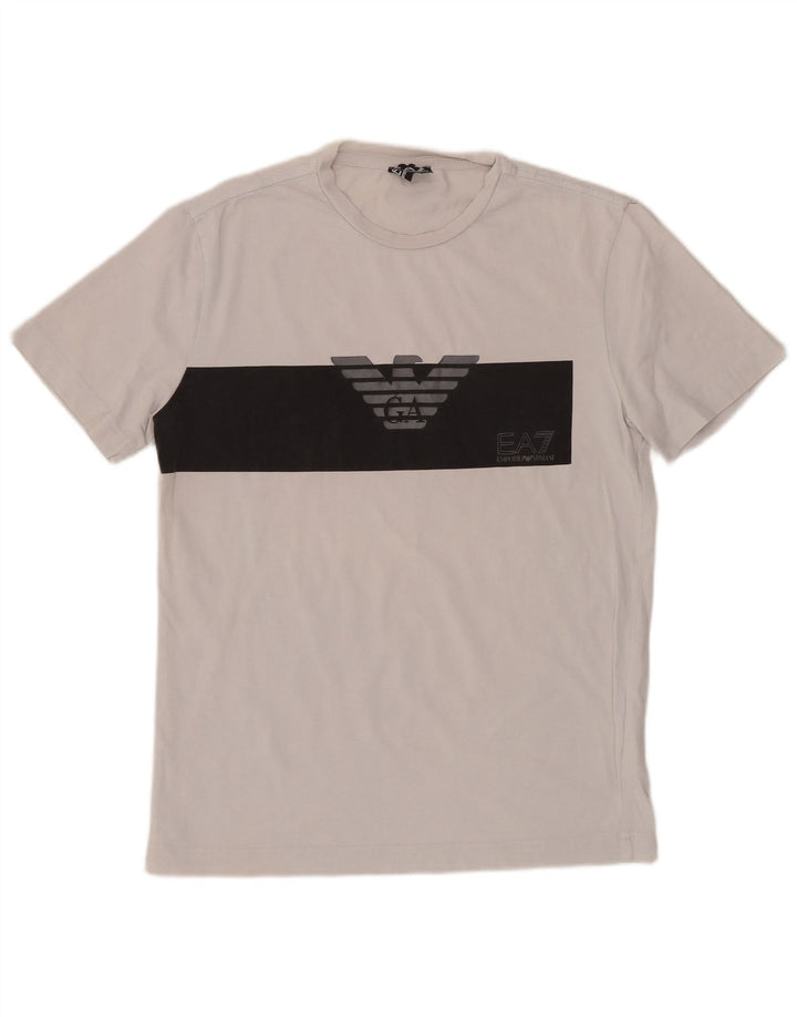 EMPORIO ARMANI T-Shirt Graphique Homme Petit Blanc Colorblock Coton